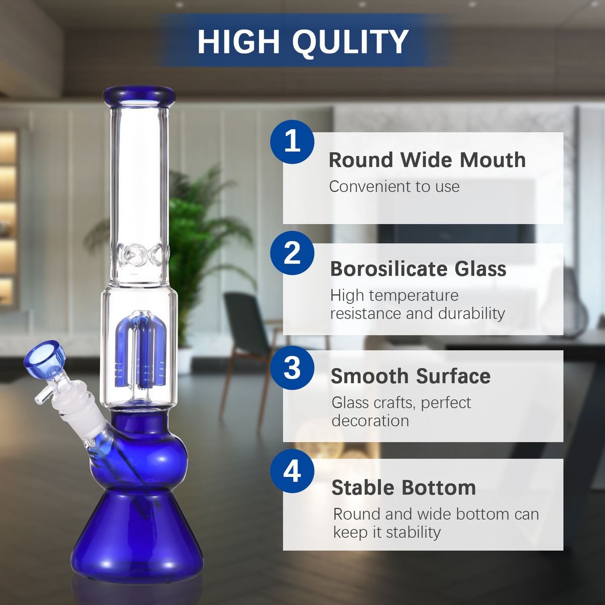 Glass Water Pipe Height Percolator Pipes Disk Bong