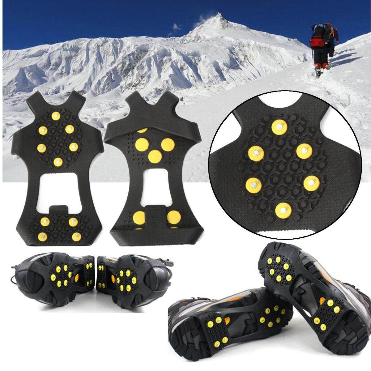 Anti Slip Shoe Boot Grips Ice Cleats Spikes Snow Gripper Non Slip Crampons S-XL S