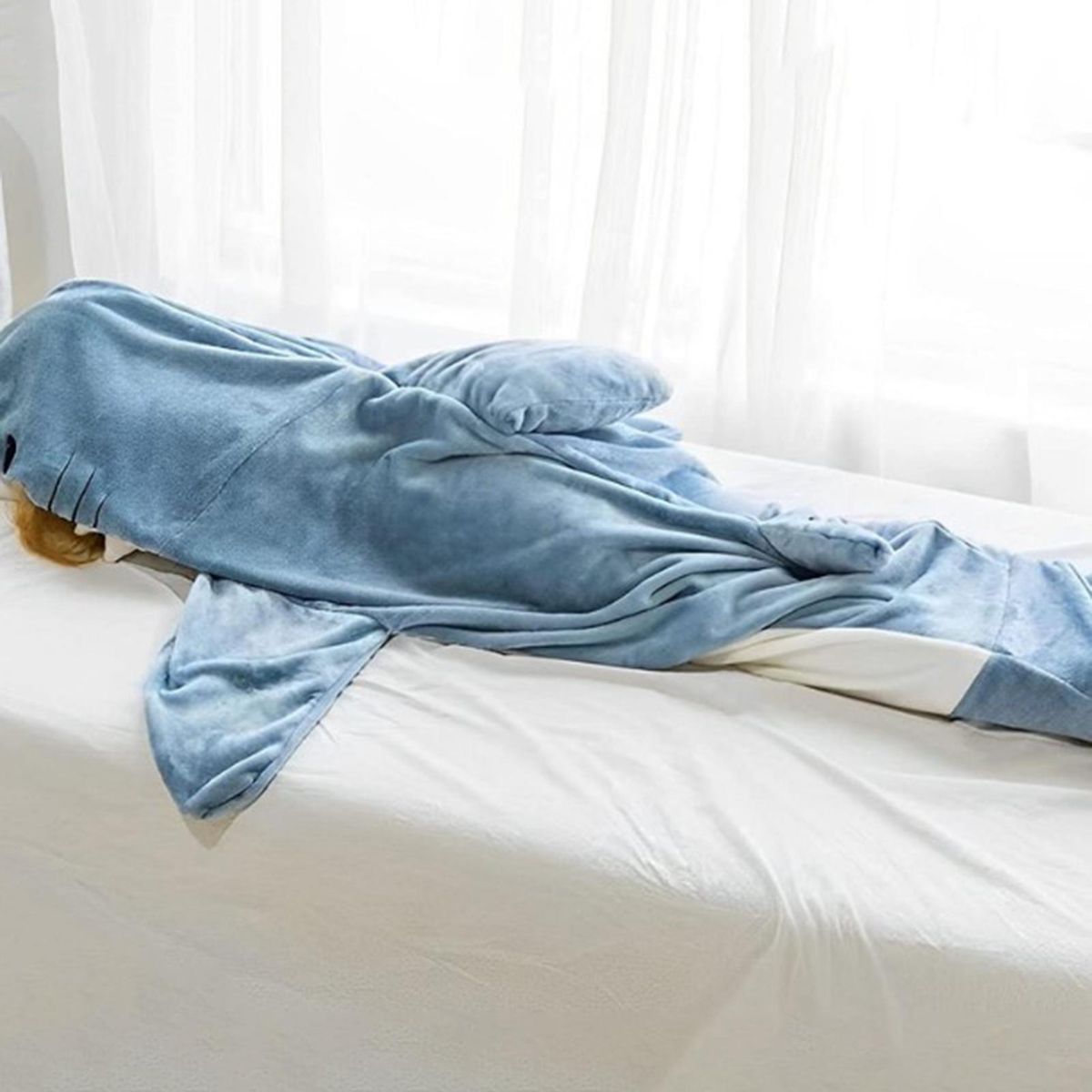 Shark Blanket Soft Plush Shark Sleeping Bag Blanket Blue