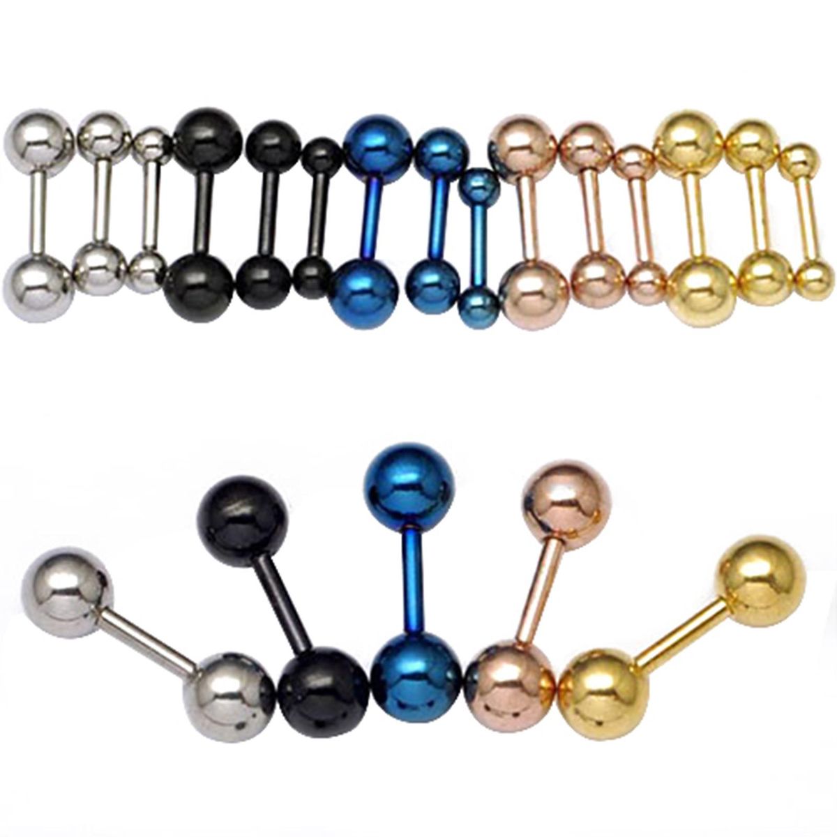 Ear Studs Simple Wear-resistant Men Punk Ball-Champagne