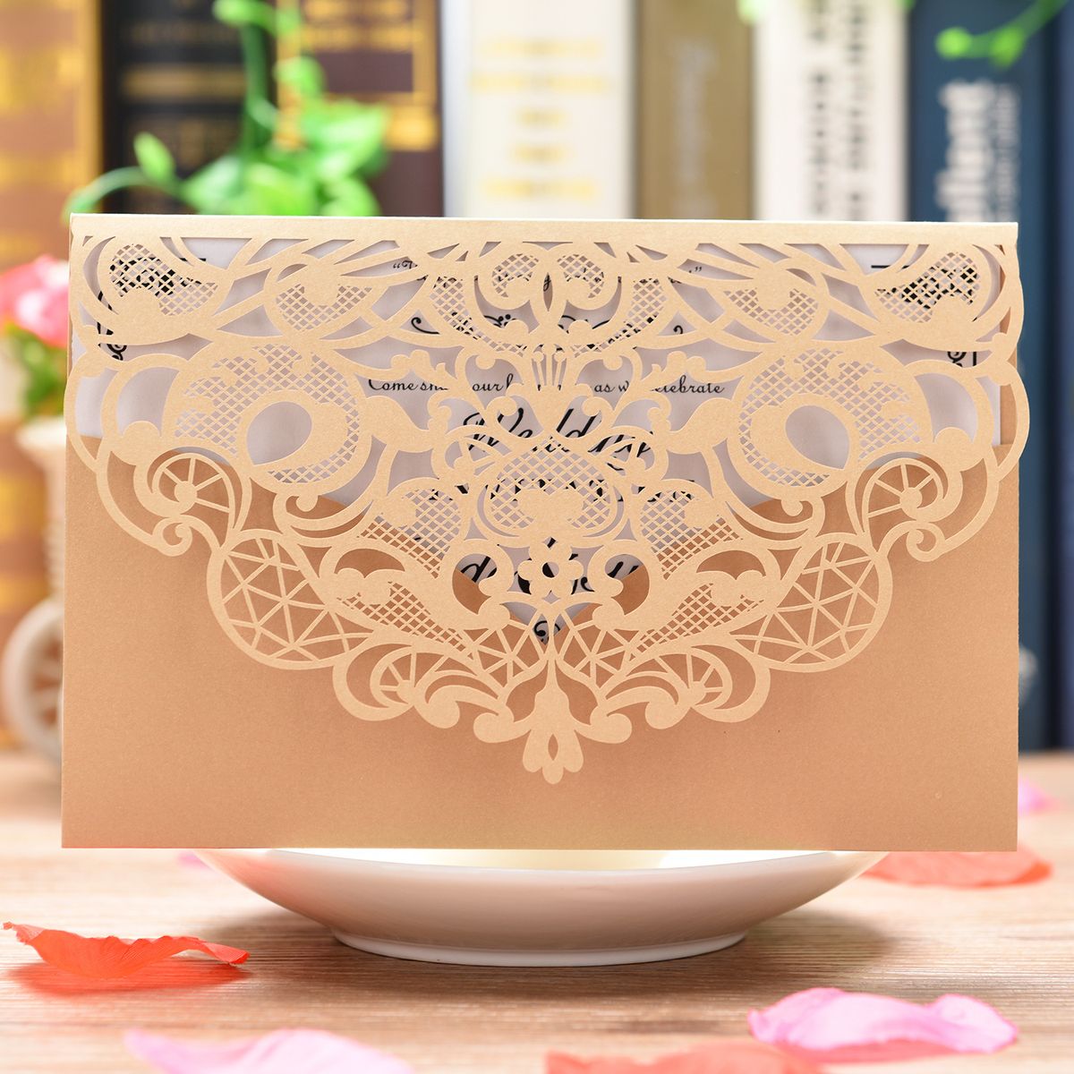 10pcs Laser Cut Wedding Invitations Card Cute Eleg