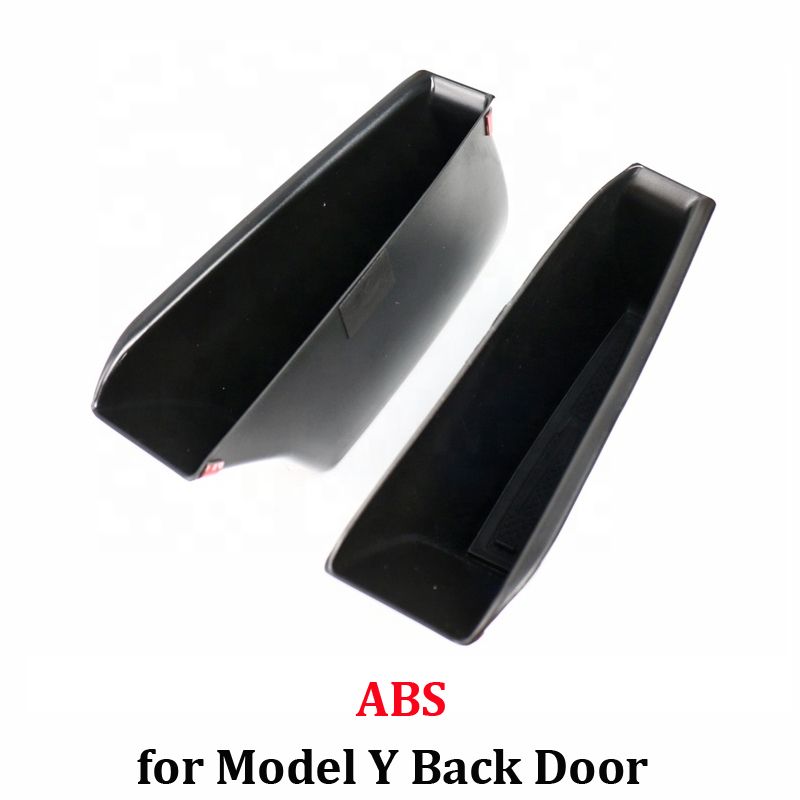 Door Side Storage Box For Tesla  2021 Interior Accessories Armrest Storage Organizers For Phone Holder Flocking Contain MY Back ABS