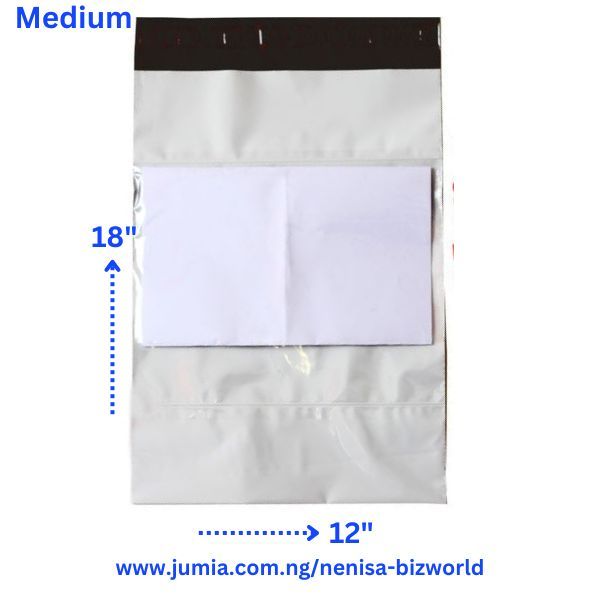 Courier Bags / Courier Nylons / Poly Mailer- Invoice Pocket 25pcs - A3 -Medium-30x48cm-12/18 Inches