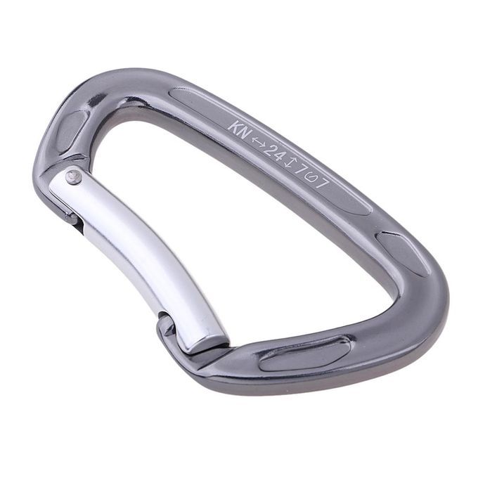 Aluminum D Shaped Keylock Carabiner For Rappelling, Mountaineering,