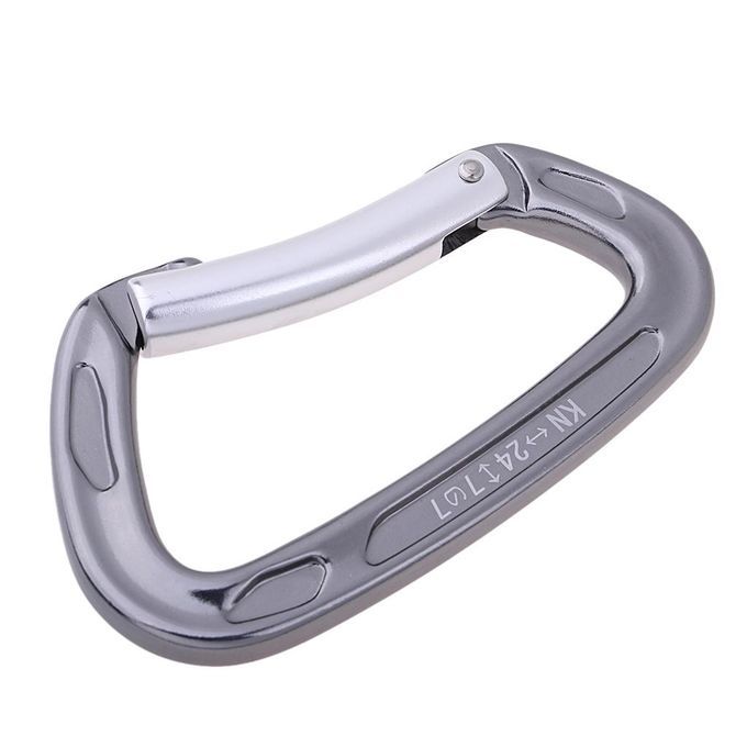 Aluminum D Shaped Keylock Carabiner For Rappelling, Mountaineering,