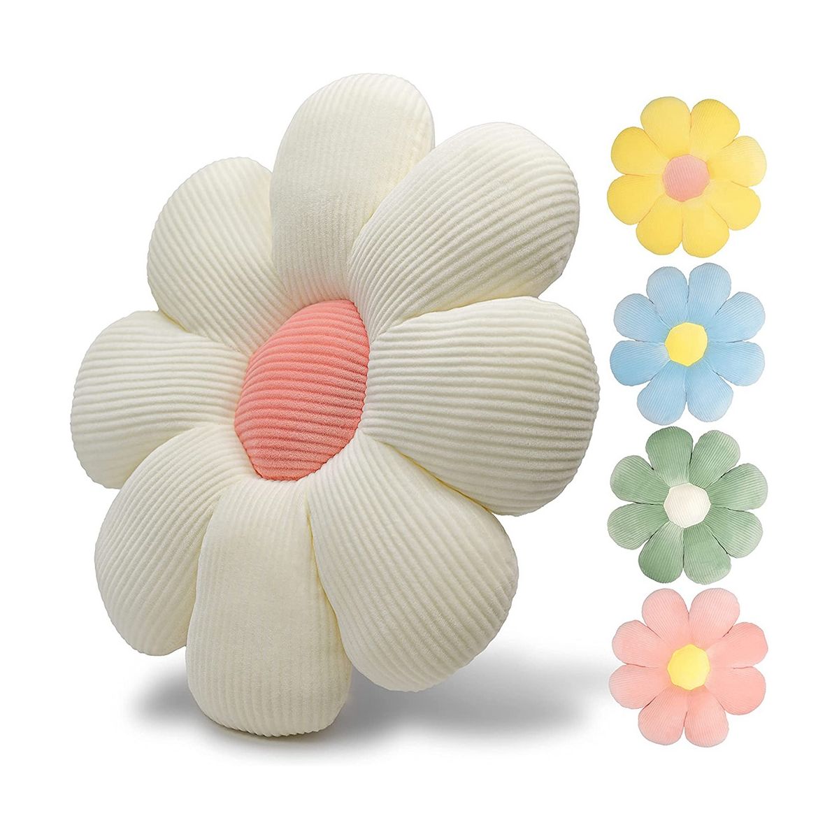Home Decor Flower Pillow - Decorative Pillows, White