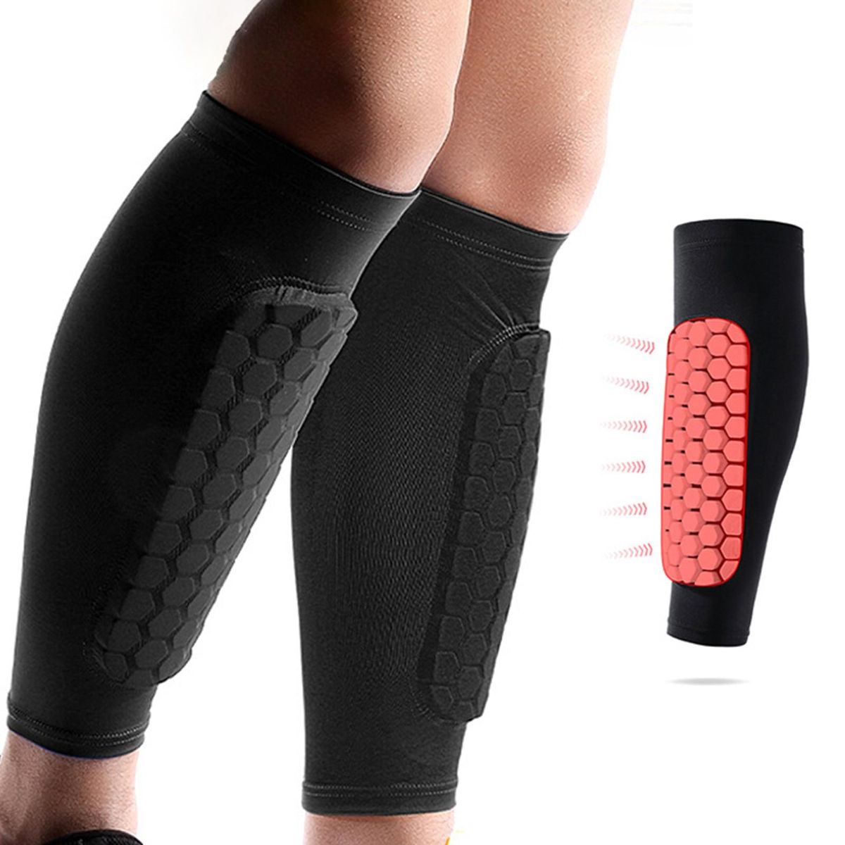 Football Shin Guards Advanced Soccer Shin Guards Impact for Adults Black