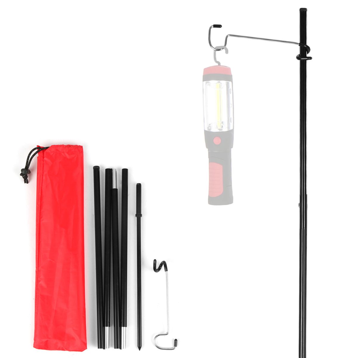 Portable Folding Lamp Pole Light Lamp Hanger For Camping
