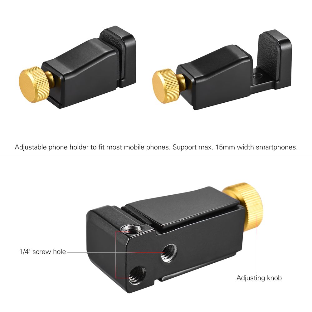LC-12 Adjustable Metal Phone Holder Mini Cell Phone Clamp