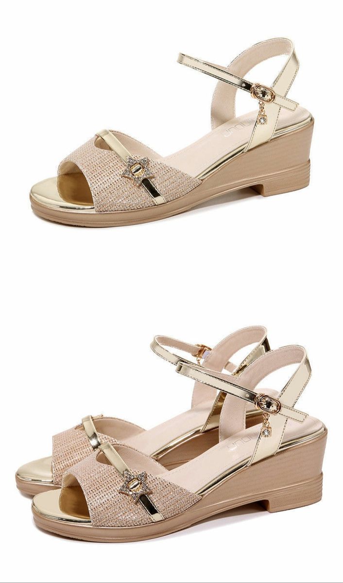 Lady Wedge Beautiful  Sandals- Gold
