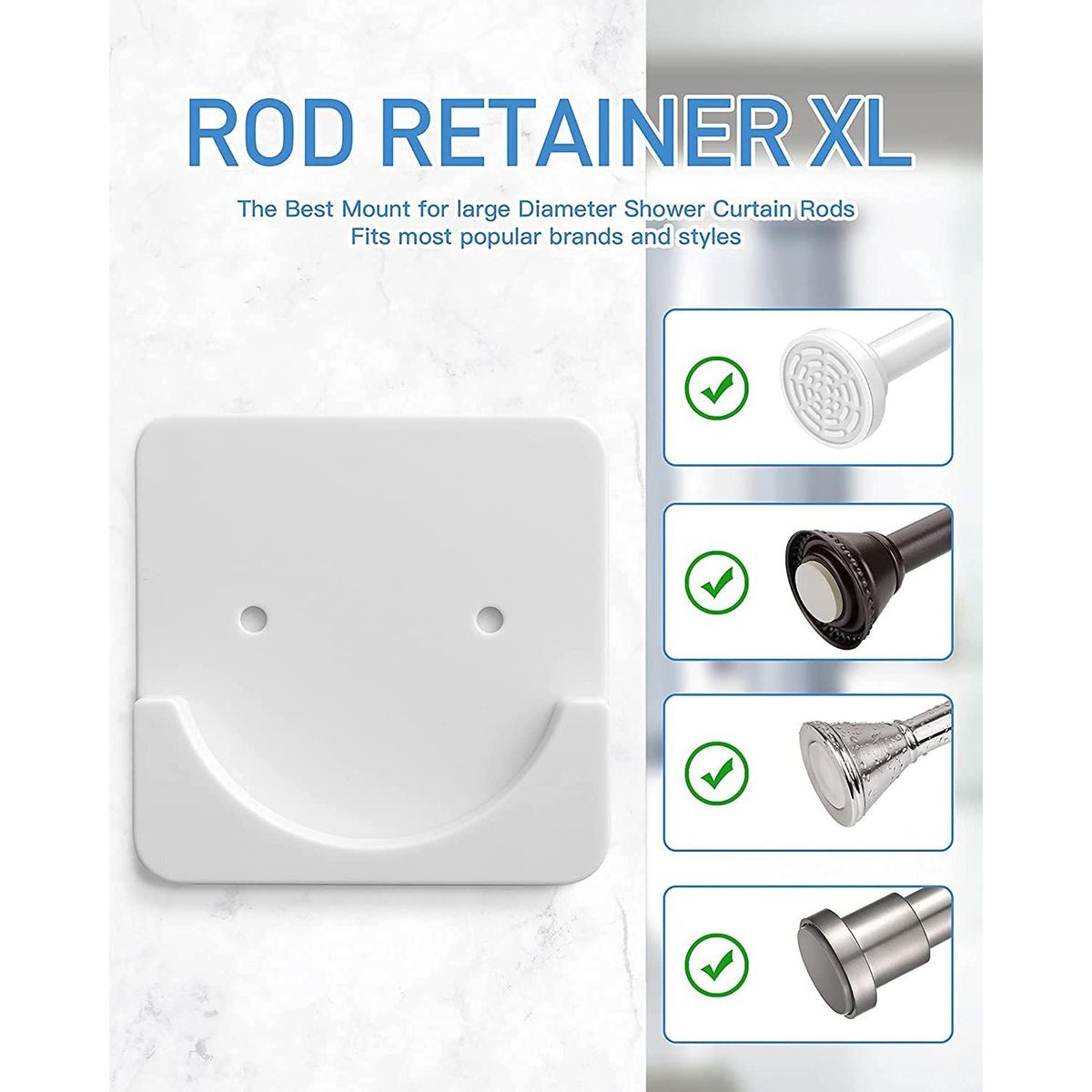 Shower Curtain Rod Mount Holder