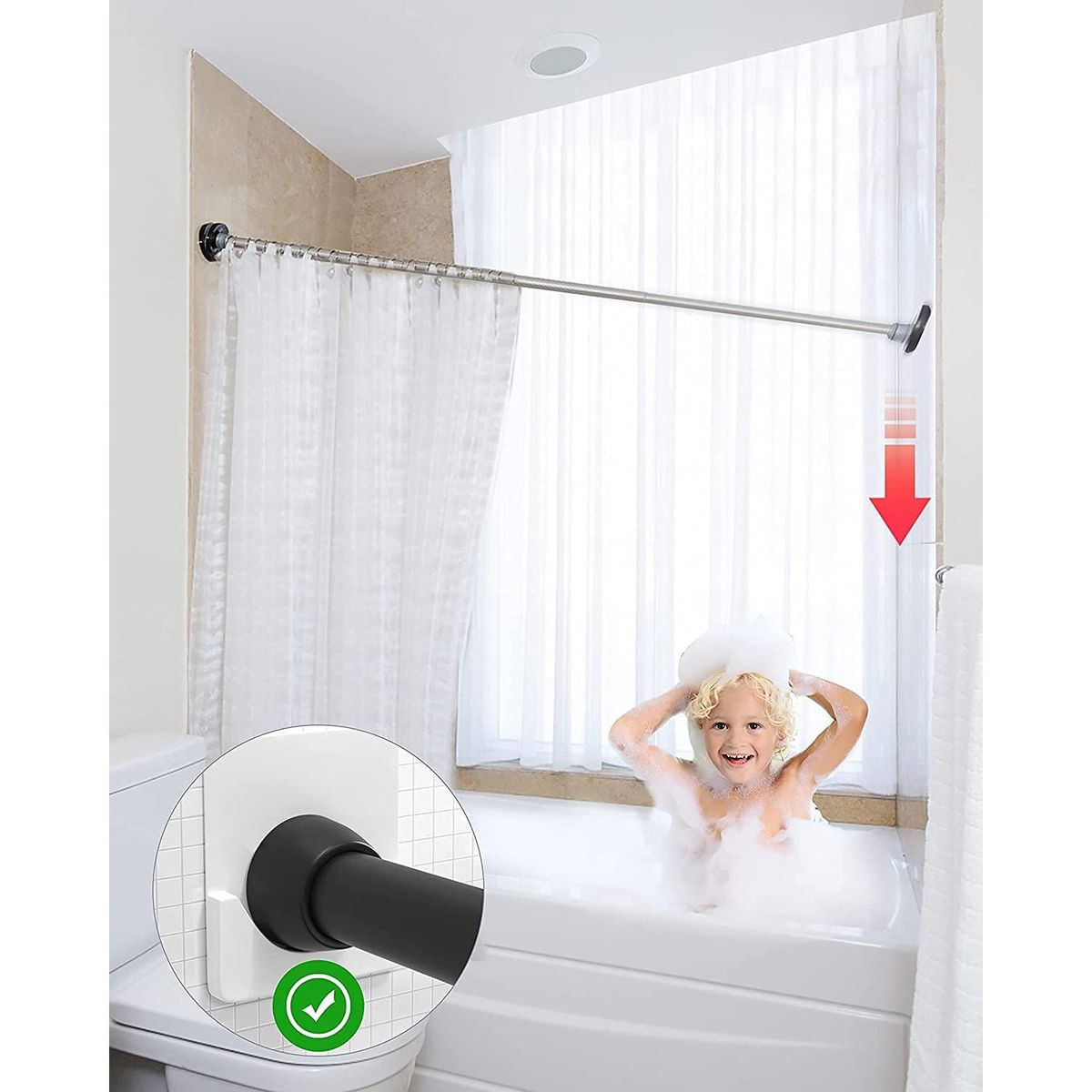 Shower Curtain Rod Mount Holder
