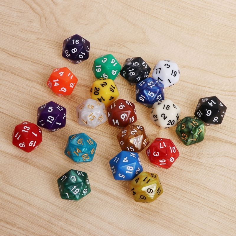 20pcs Multicolor Acrylic Cube Dice Beads Multiaspect Table