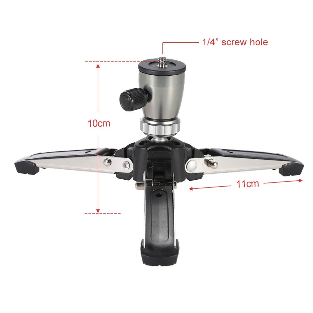 Portable 1/4" Screw 3 Legs 3 Feet Tripod Monopod Unipod Base