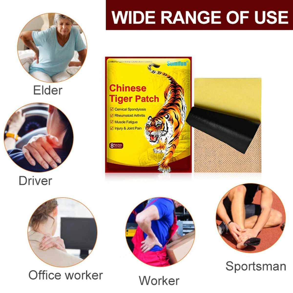 8pcs Tiger Balm Patches Arthritis Neck Muscle Pain Relieving Patch