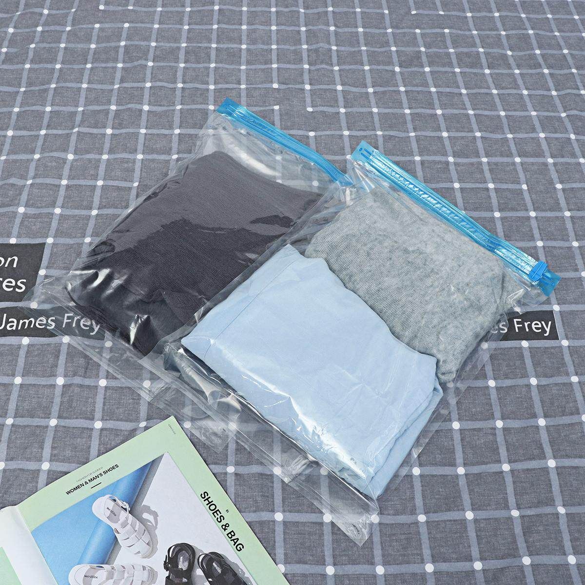 10PCS/Set Vacuum Compressed Bags Transparent Clothing Space Saving Bags Travel Home Sealed Compression Storage Bags Green