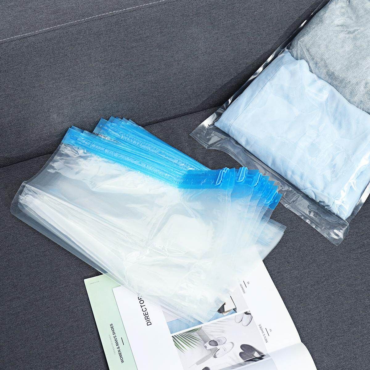 10PCS/Set Vacuum Compressed Bags Transparent Clothing Space Saving Bags Travel Home Sealed Compression Storage Bags Green