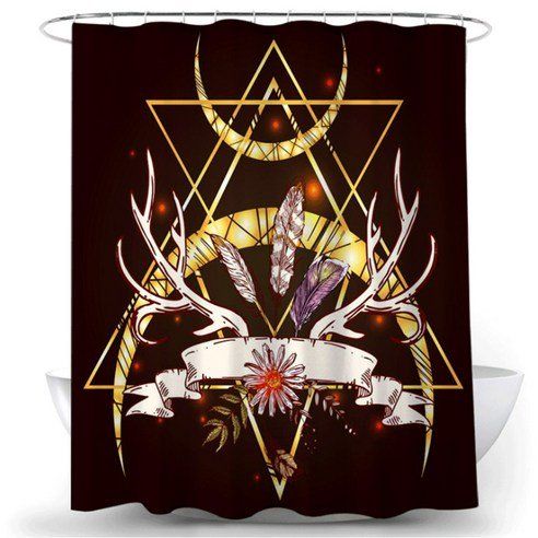 Black Dreamcatcher Shower Curtain TYPE 14 100 X 180 Cm