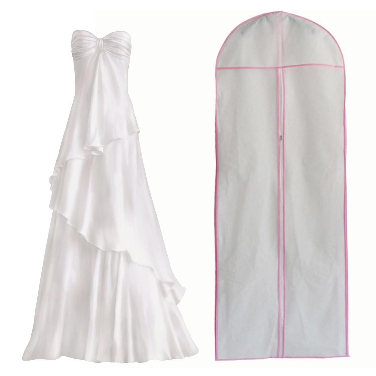 Dress Storage Bag Long Garment Wedding Dress Protector Cover Pink