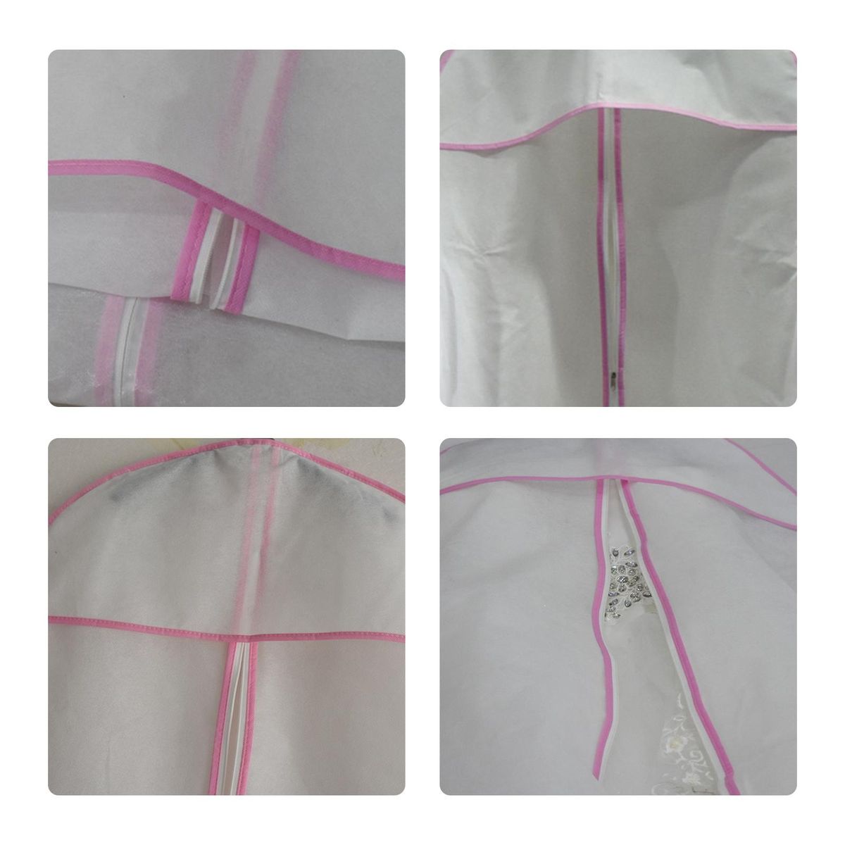 Dress Storage Bag Long Garment Wedding Dress Protector Cover Pink