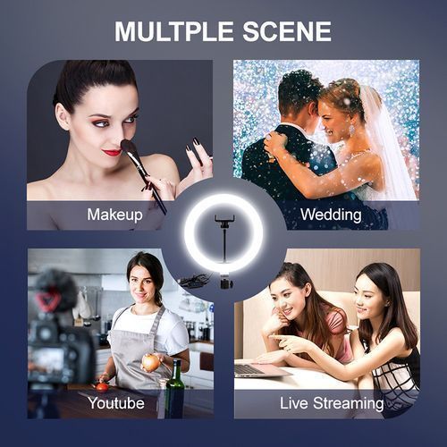 30CM Selfie Ring Light With Tripod Stand & Cell Phone Holder For Live Stream/Makeup, Led Camera Ringlight For YouTube Video/Photography Compatible With IPhone Android Phones (Upgraded)