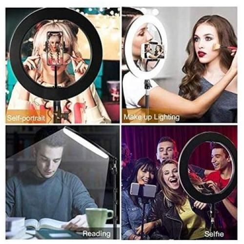30CM Selfie Ring Light With Tripod Stand & Cell Phone Holder For Live Stream/Makeup, Led Camera Ringlight For YouTube Video/Photography Compatible With IPhone Android Phones (Upgraded)