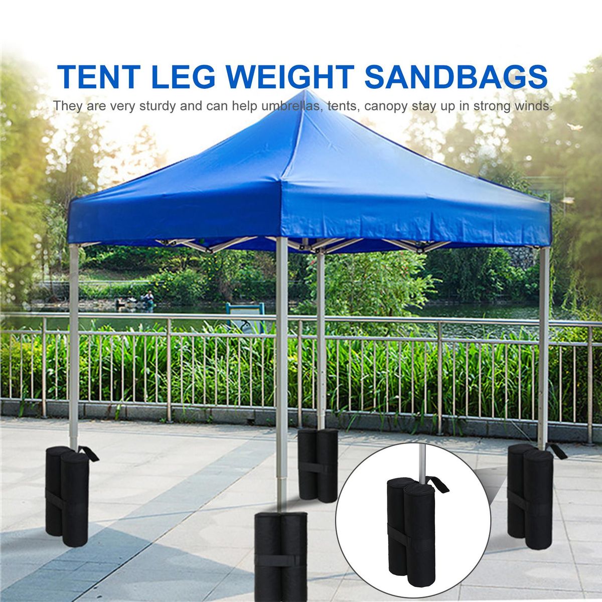 Canopy Weight Bags Gazebo Tent Leg Weights Sand Bags Outdoor Camping Tent Sand Bag Windproof Tents Fixed Sandbag for Instant Outdoor Sun Shelter Canopy