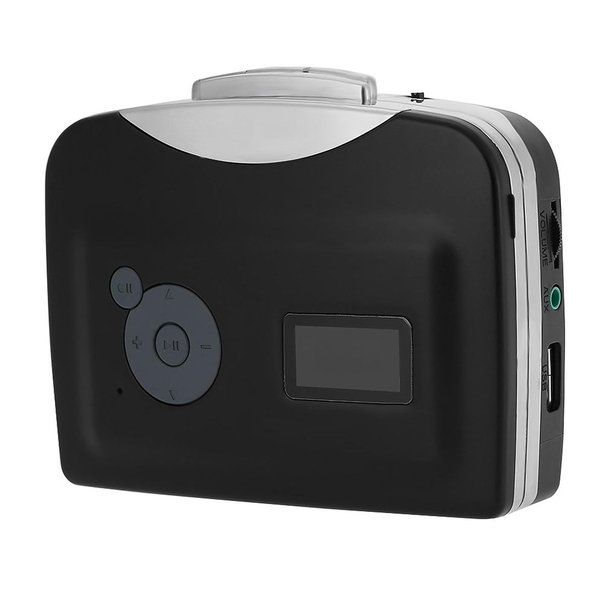 Cassette Tape-to-MP3 Converter Save into USB Flash Disk Auto Partition Standalone Recorder w/ Earphone Black