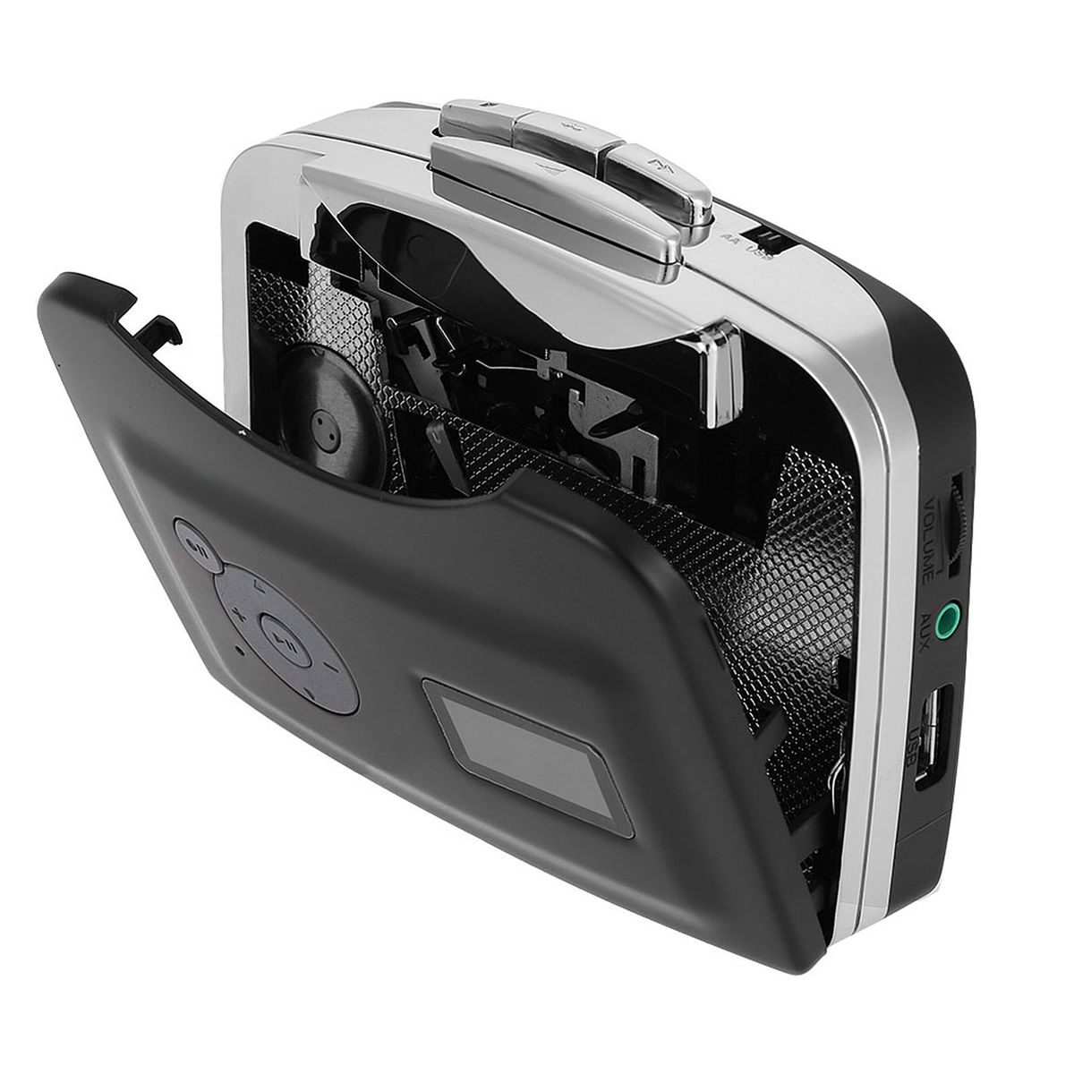Cassette Tape-to-MP3 Converter Save into USB Flash Disk Auto Partition Standalone Recorder w/ Earphone Black