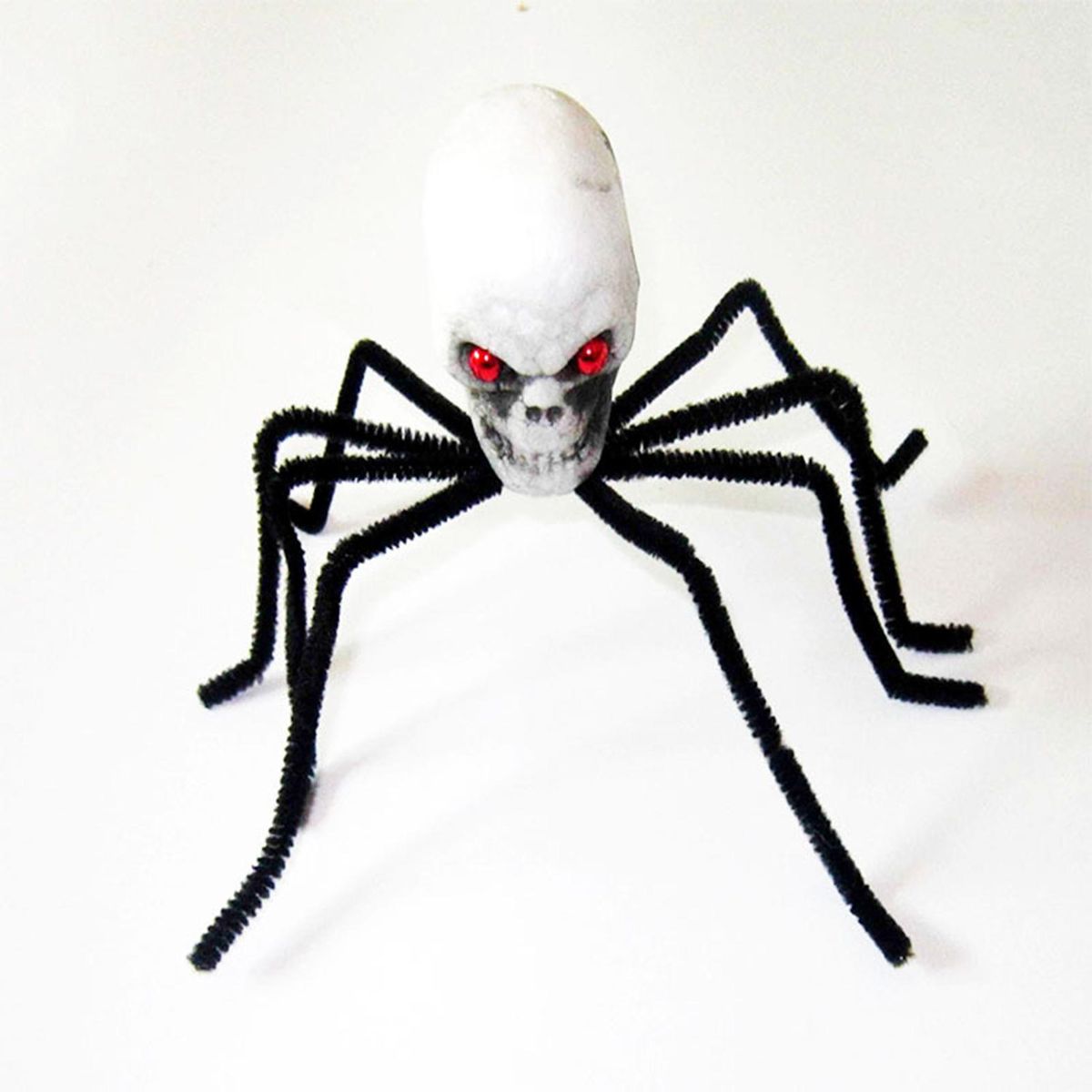 Flexible Fake Spider Legs Realistic Skull Head Spider Spooky Halloween Black
