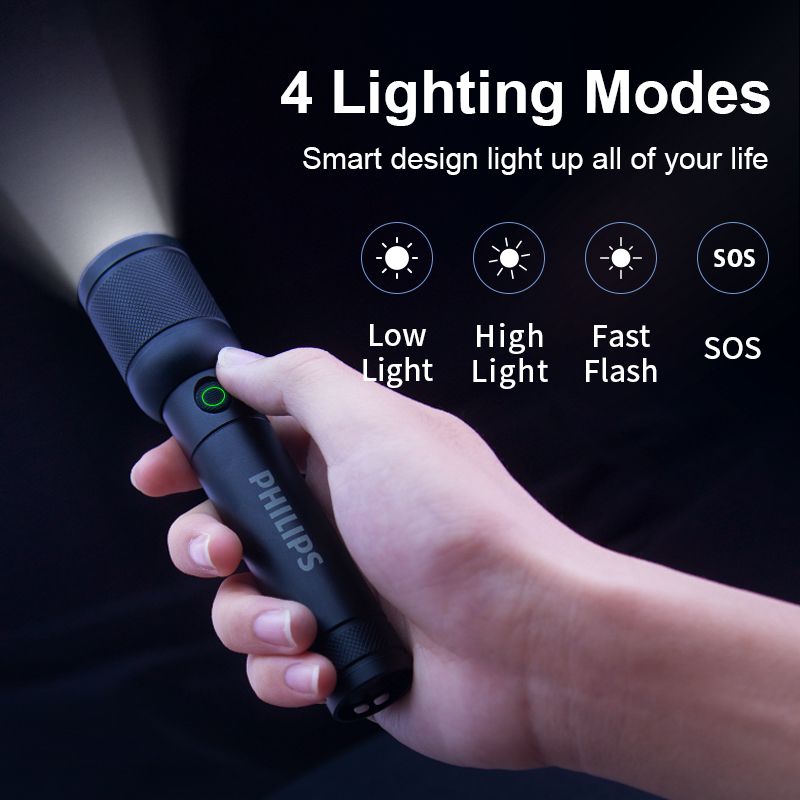 Philips Optical Zoom Flashlight Portable Flashlights With 4