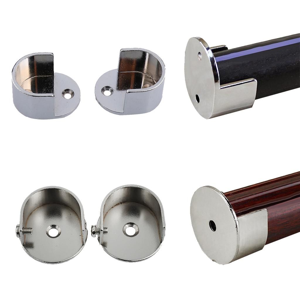 3Pair Wall Mounted Drapery Curtain Rod Rail Finials Heads Fit 25mm