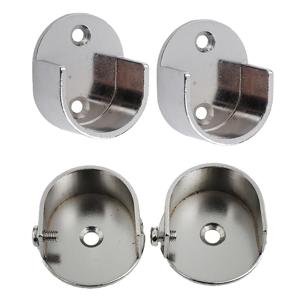 3Pair Wall Mounted Drapery Curtain Rod Rail Finials Heads Fit 25mm