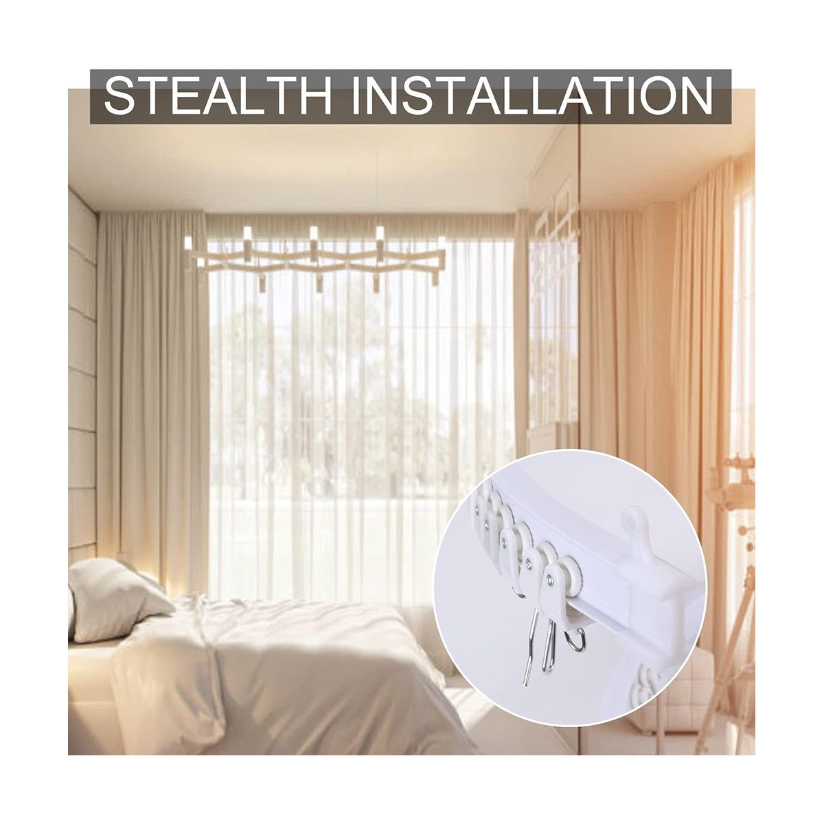 5 Metre Bendable Ceiling Curtain Rail, Flexible Ceiling Curtain Rail, Curtain Rail, Accessories, Curved Curtain Rail