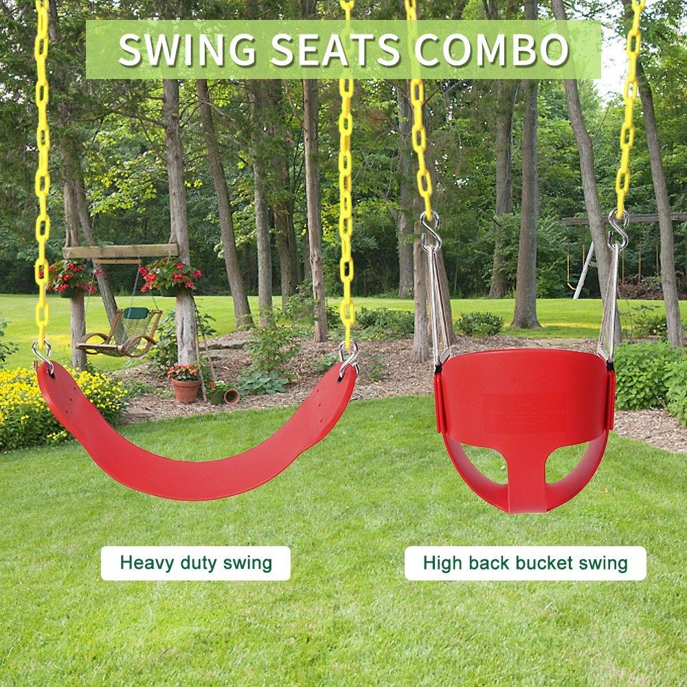 High Back Full Bucket Toddler Swing And Heavy Duty Swing Set