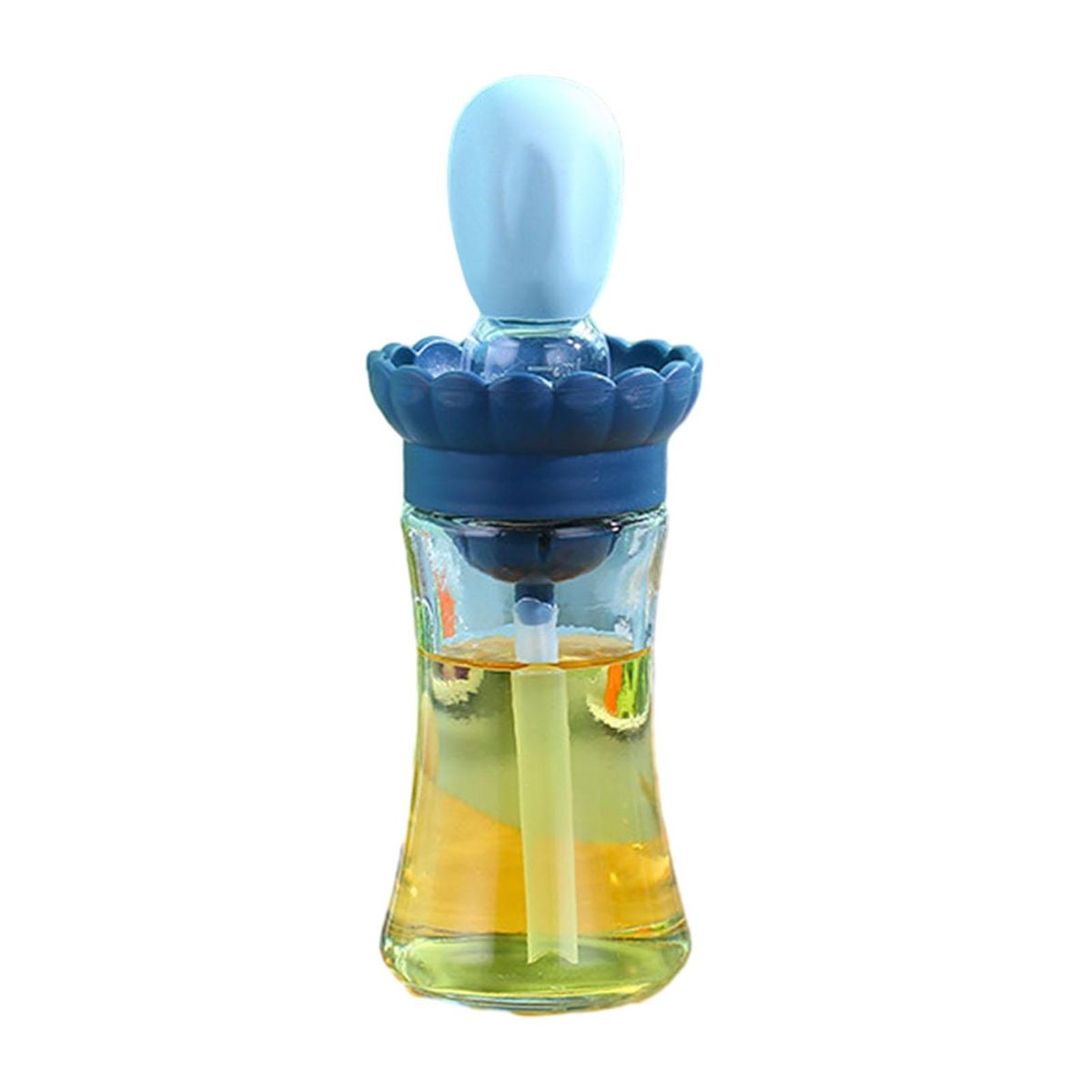 Oil Volume Control Can Barbecue Oil Quantitative Spray Dispenser Pot Blue