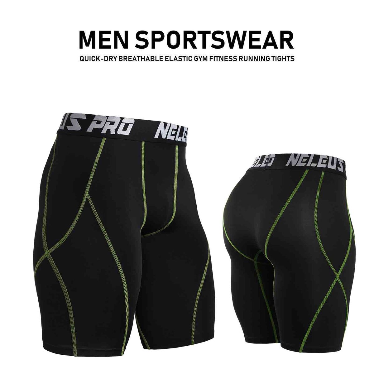 3PCS Men Sports Shorts Quick-Dry Breathable Elastic Gym