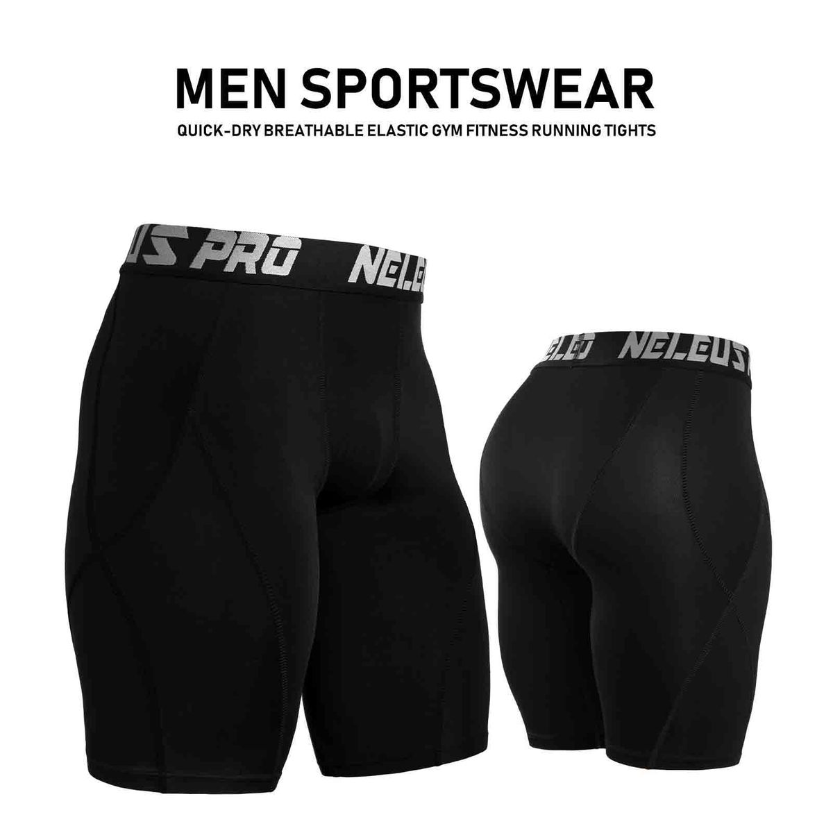 3PCS Men Sports Shorts Quick-Dry Breathable Elastic Gym