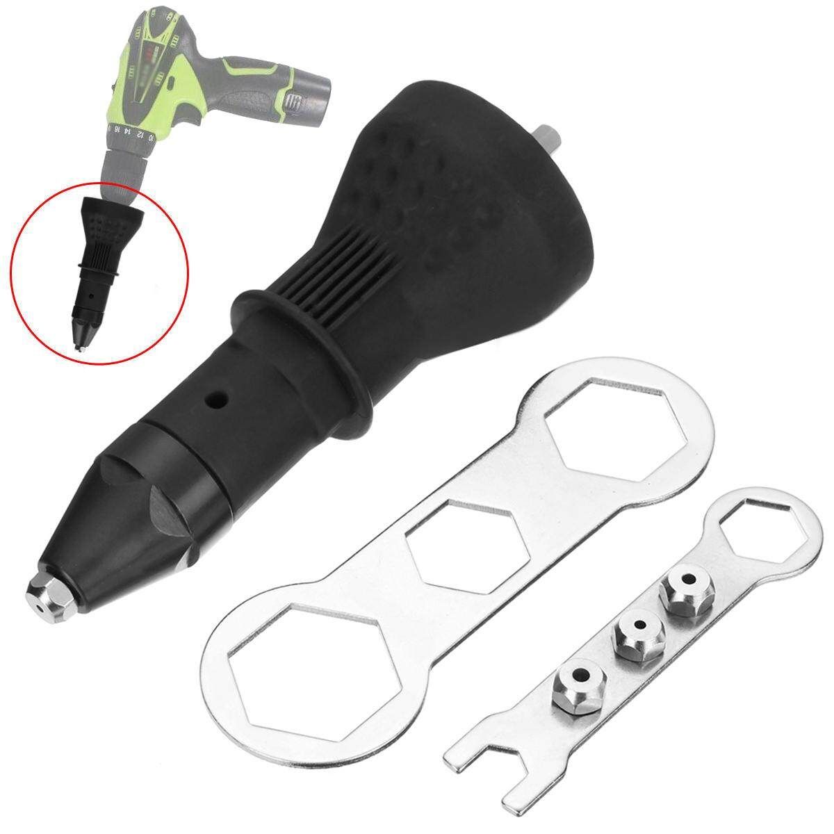 Black Electric Rivet Nut Riveter Tool Cordless Drill Adaptateu