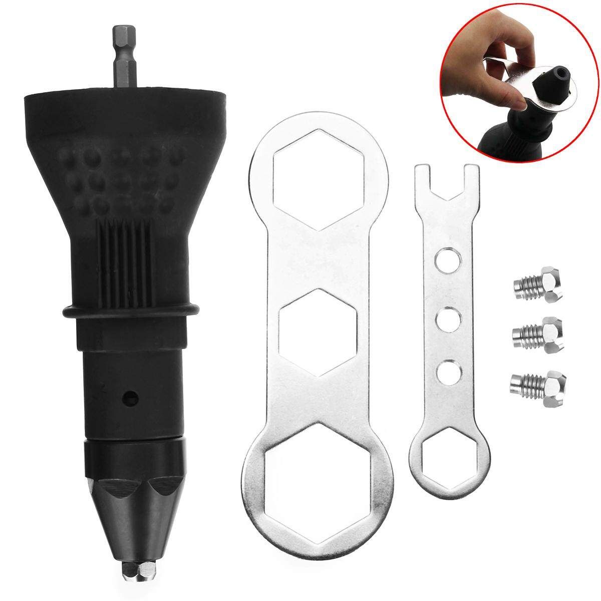 Black Electric Rivet Nut Riveter Tool Cordless Drill Adaptateu