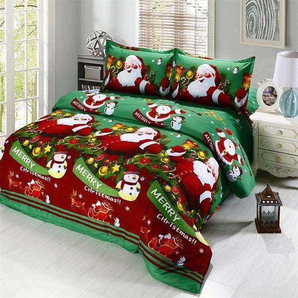Christmas Bedding Duvet Cover Set Aqua