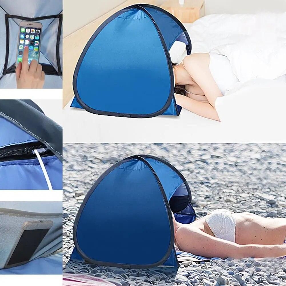 Outdoor Portable Sun Shade Canopy Full Automatic Small Sun Beach Shader Camping Shelter Sun Protection For Face While Sunbathing