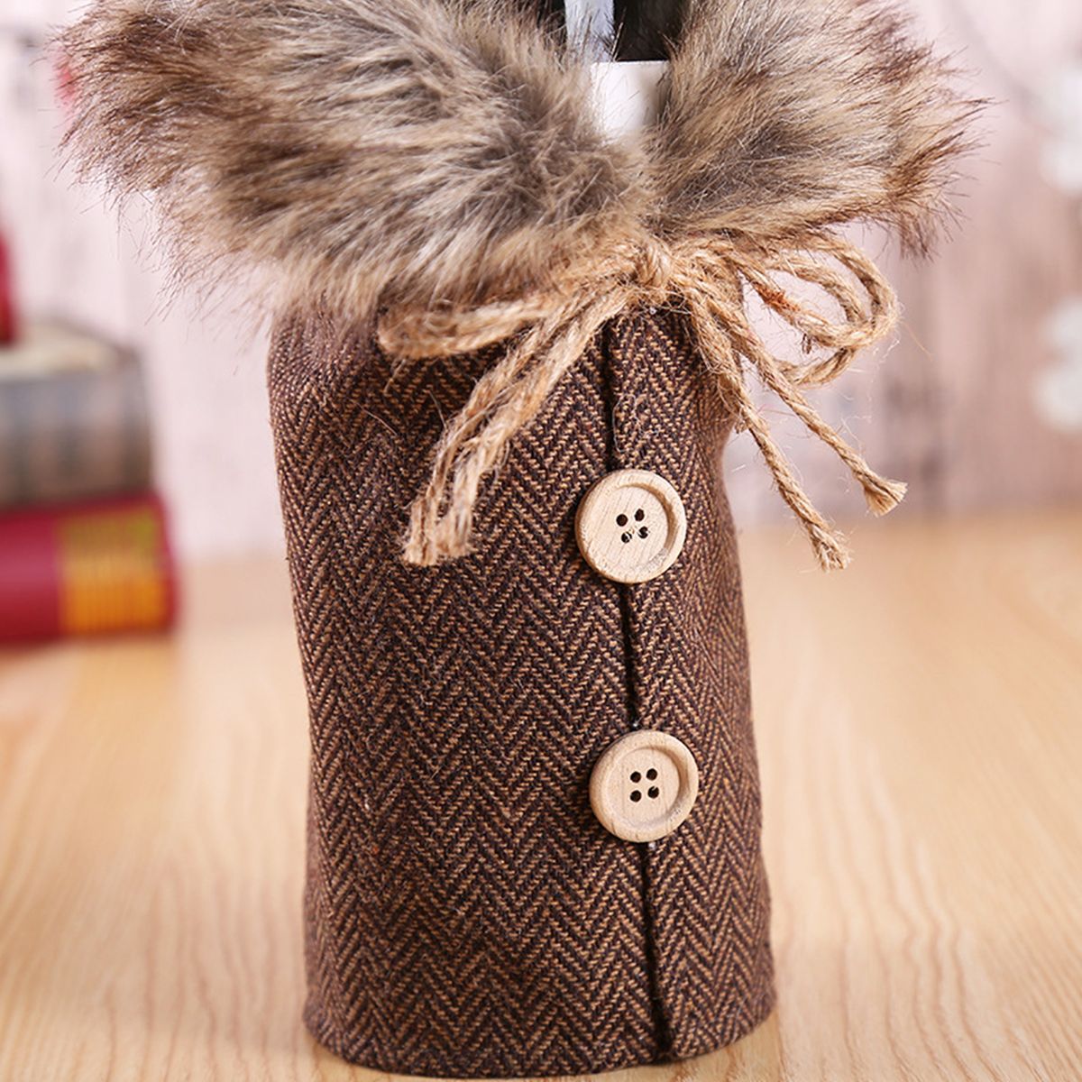 Christmas  Bottle Cover Cute Faux Fur  Bottle Clothes For
