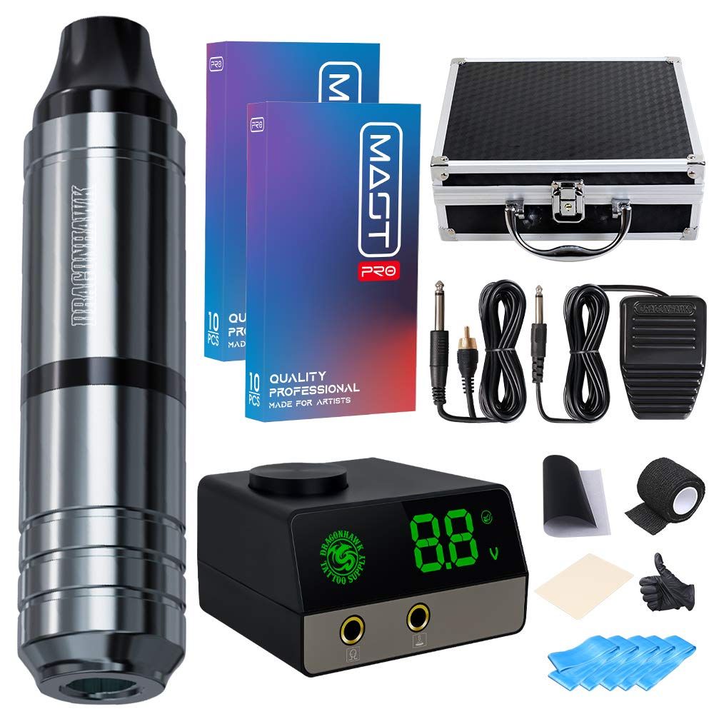 Mast Tattoo Kit Rotary Tattoo Machine Tattoo Pen Power Supply Foot Pedal Tattoo Needles With Box