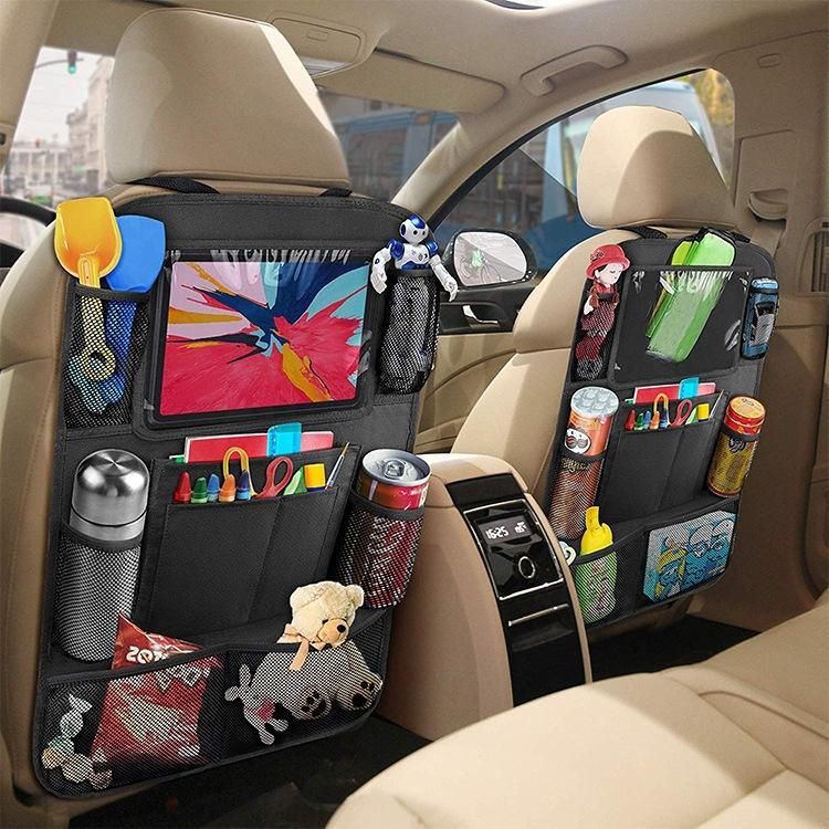 Car seat back storage bag hanging bag car child anti-kick pad storage bag car built-in shelf Upgraded ipad chair back bag
