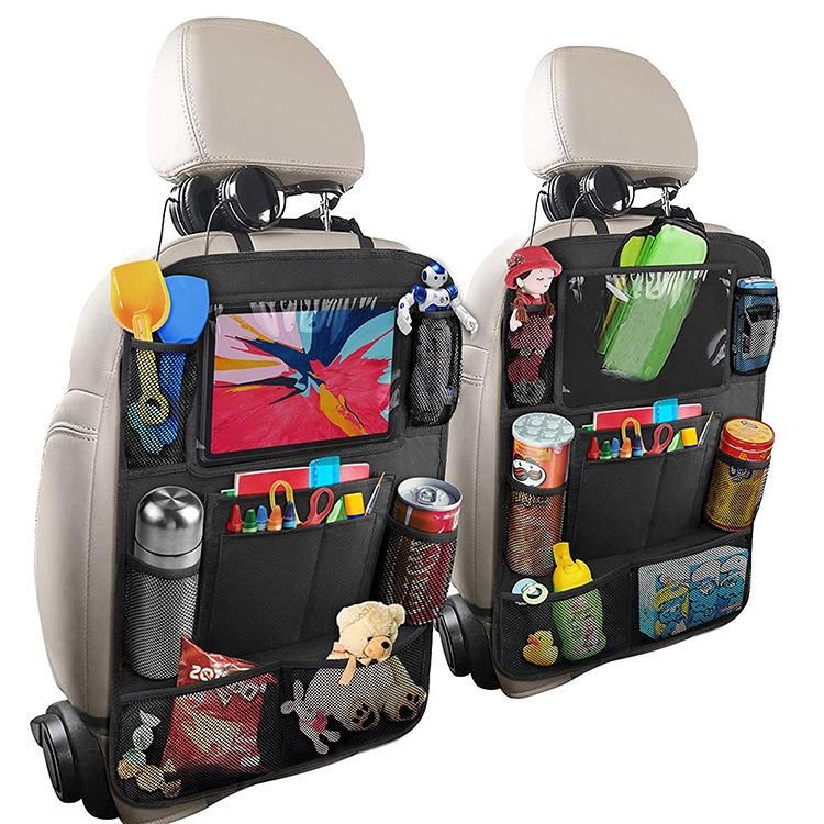 Car seat back storage bag hanging bag car child anti-kick pad storage bag car built-in shelf Upgraded ipad chair back bag