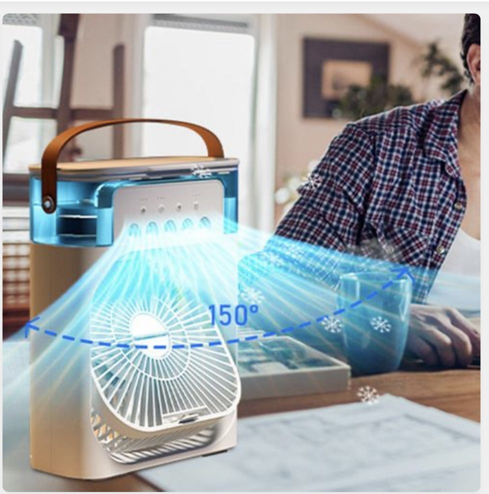 Mini Spray Fan Desk USB Fan Mini Air Conditioner Fan White