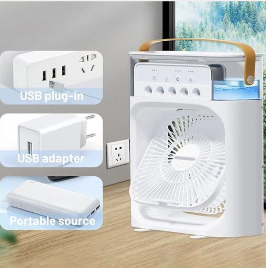 Mini Spray Fan Desk USB Fan Mini Air Conditioner Fan White
