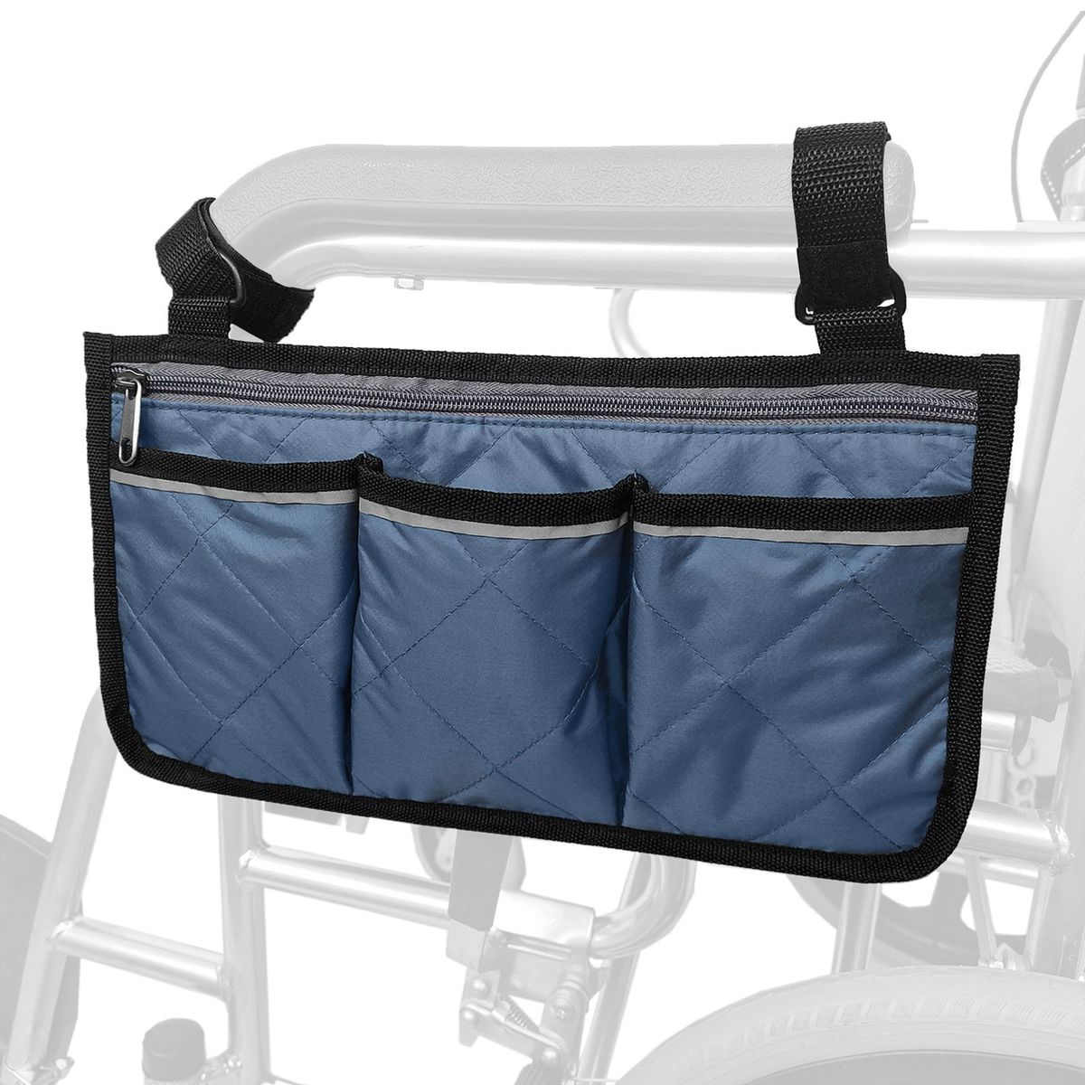 Wheelchair Armrest Side Bags With Reflective Strips