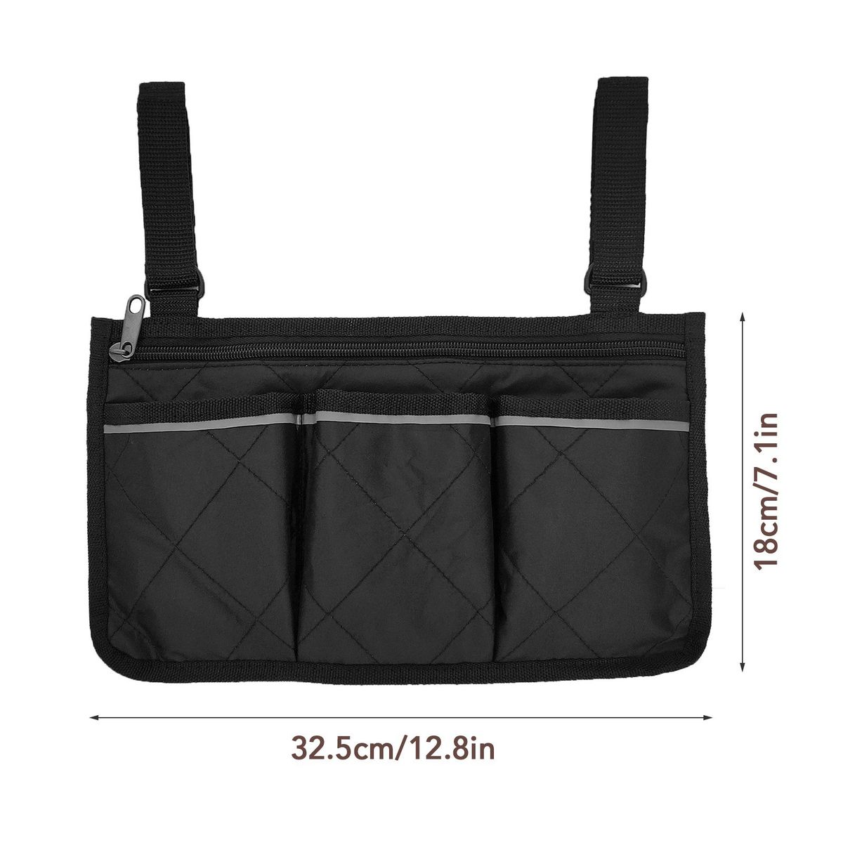Wheelchair Armrest Side Bags With Reflective Strips